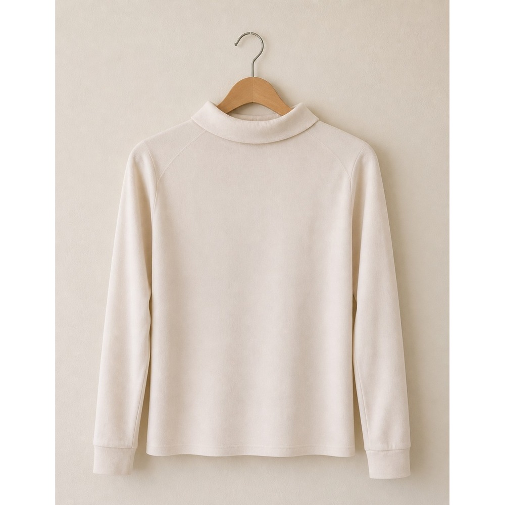 Banana Republic Merino Wool Sweater XXL Ivory Polo Quiet Luxury Minimalist Soft - Picture 4 of 7